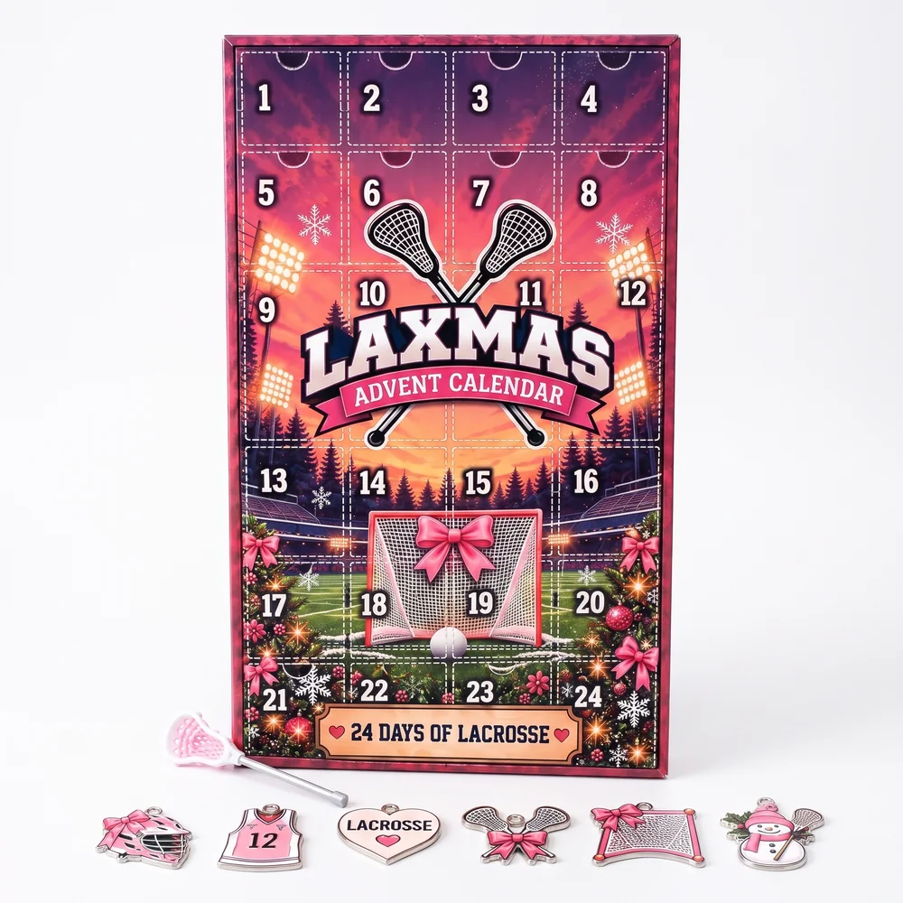 Laxmas lacrosse advent calendar box with mini lacrosse ornaments